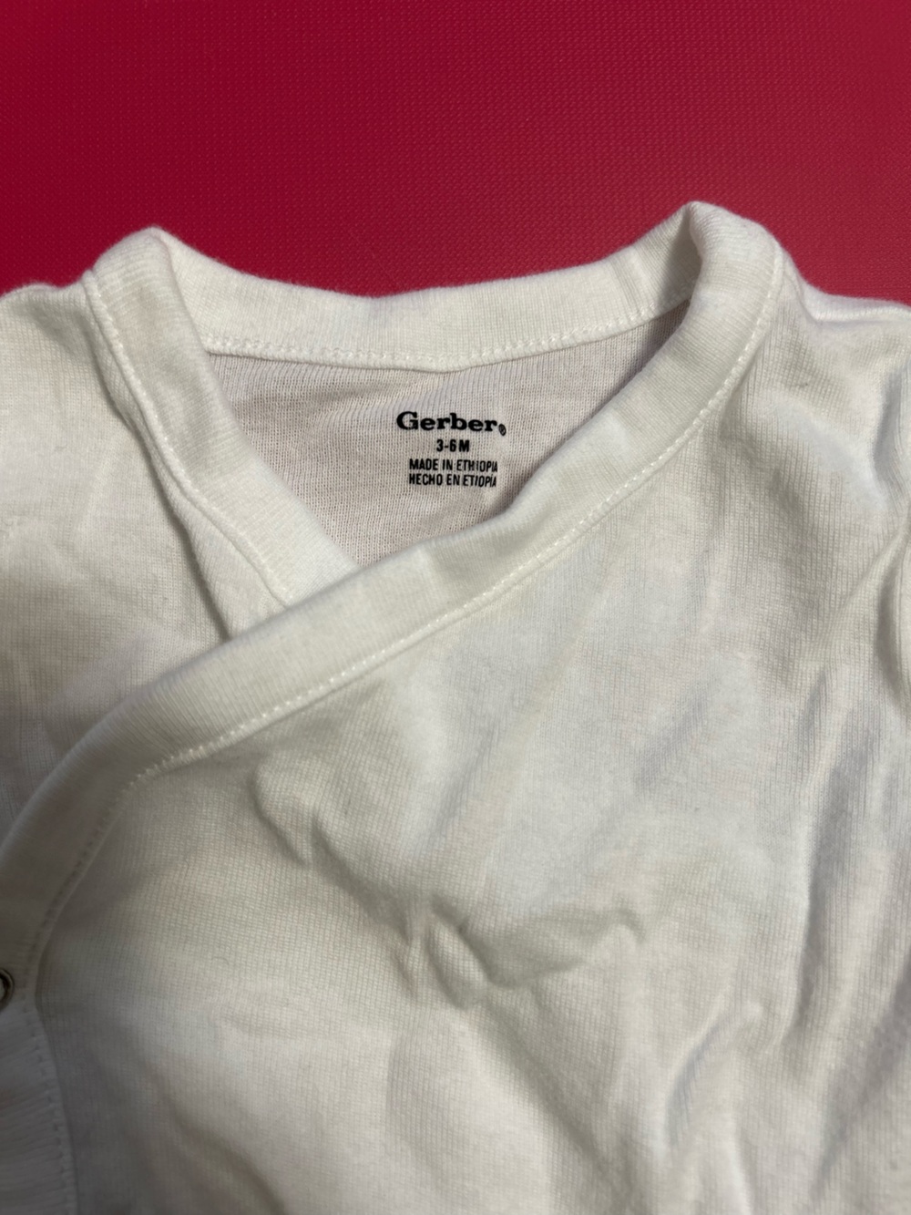 Gerber White Kimono-Style Baby Bodysuit